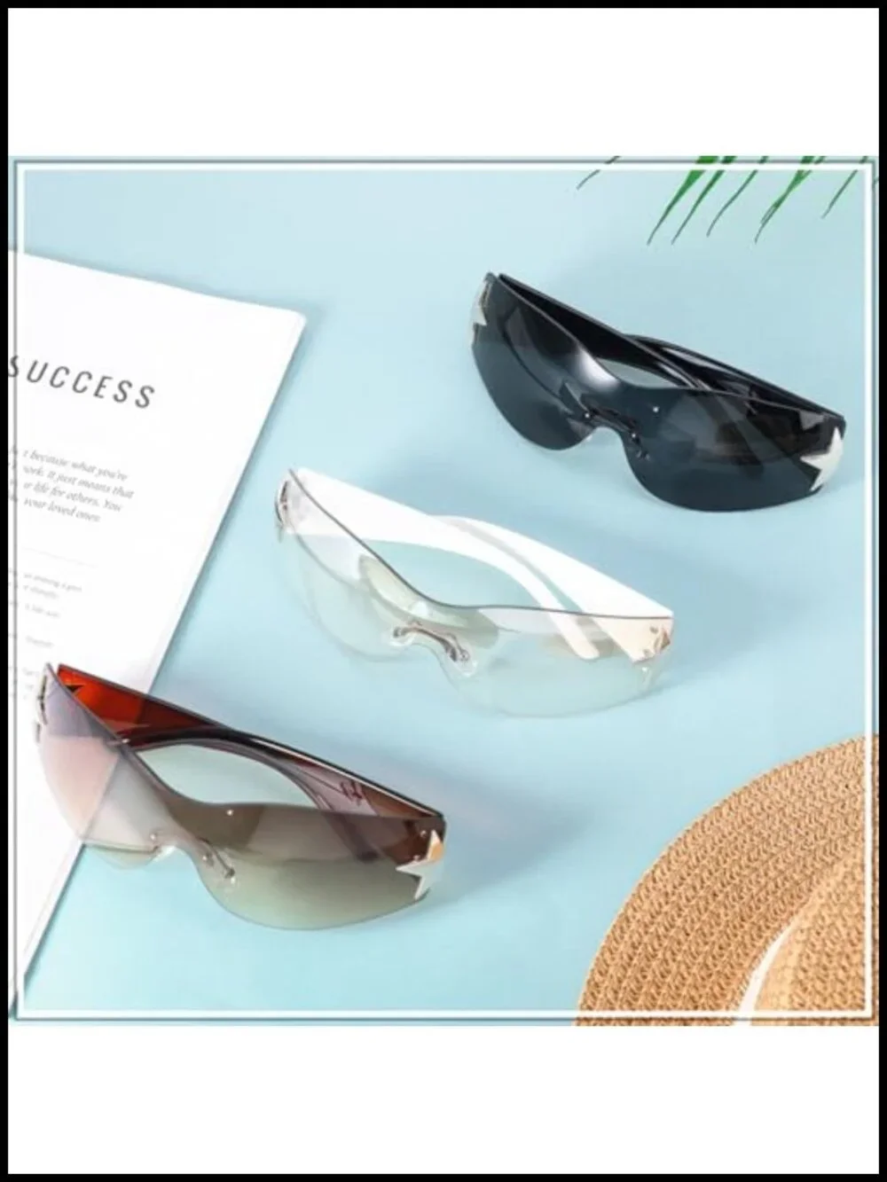UV400 UVB Shield Wrap Around Sunglasses Trendy Frameless Y2K